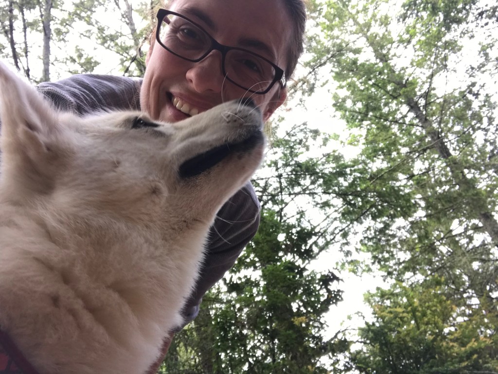 Outside and happy with Leilani!